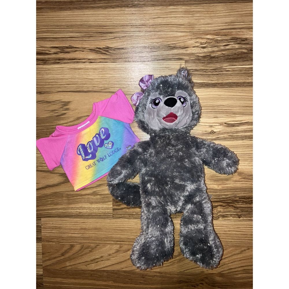 Build A Bear Great Wolf Lodge 16" Violet 25th Birthday Plush